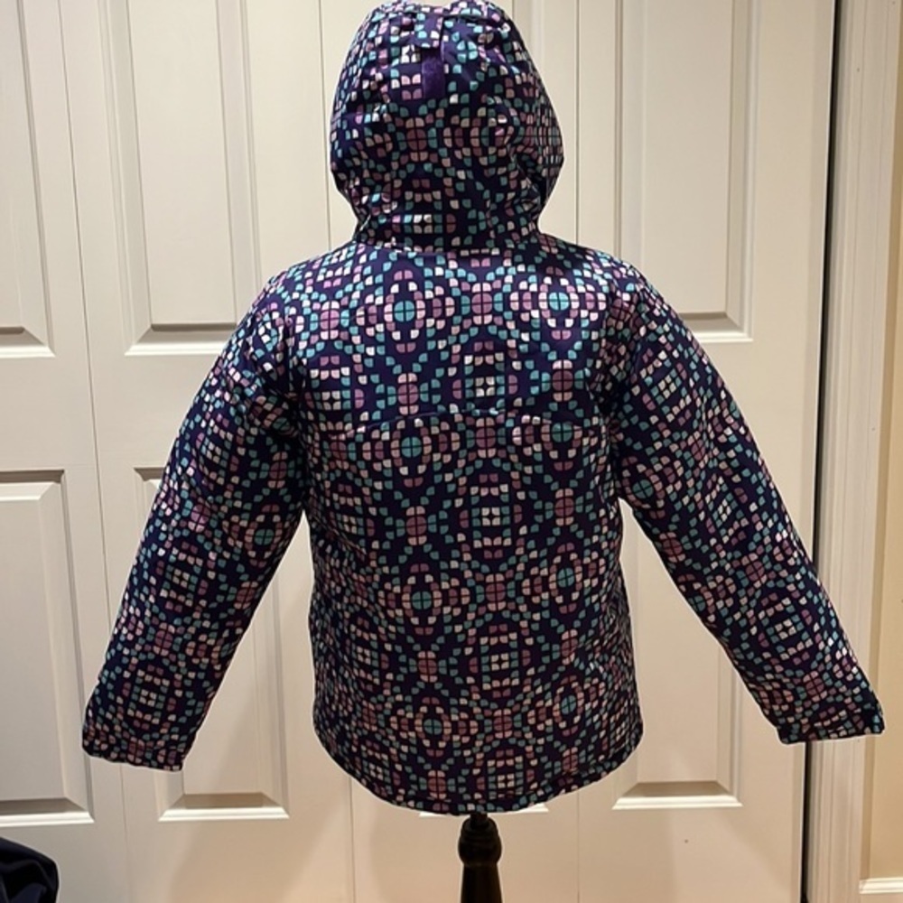 Columbia Youth Horizon Ride hooded Ski jacket in hyper purple print XL - Picture 14 of 15